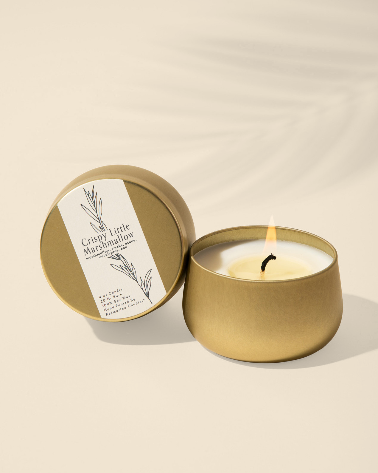 Crispy Little Marshmallow Gold Tin Refillable Candle