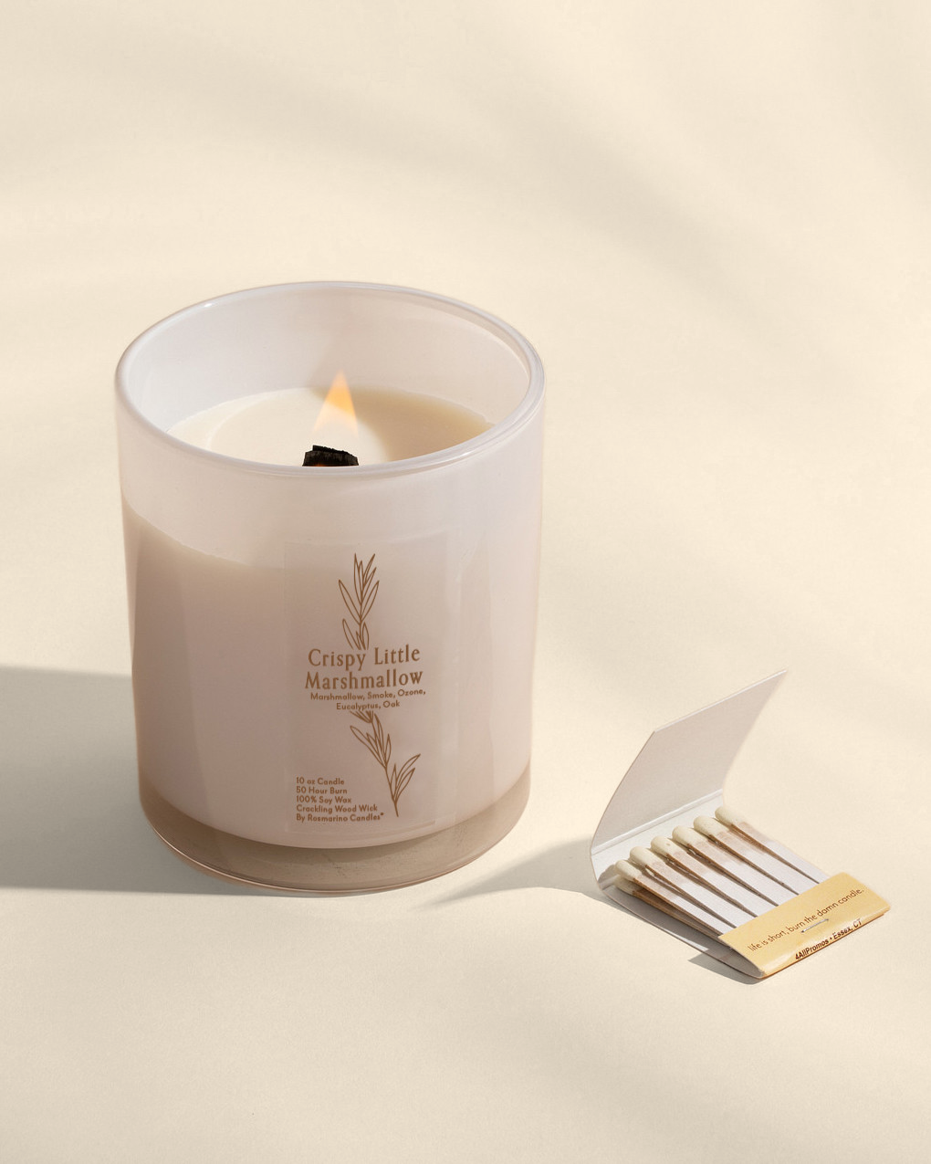 Crispy Little Marshmallow Refillable Wood Wick Candle