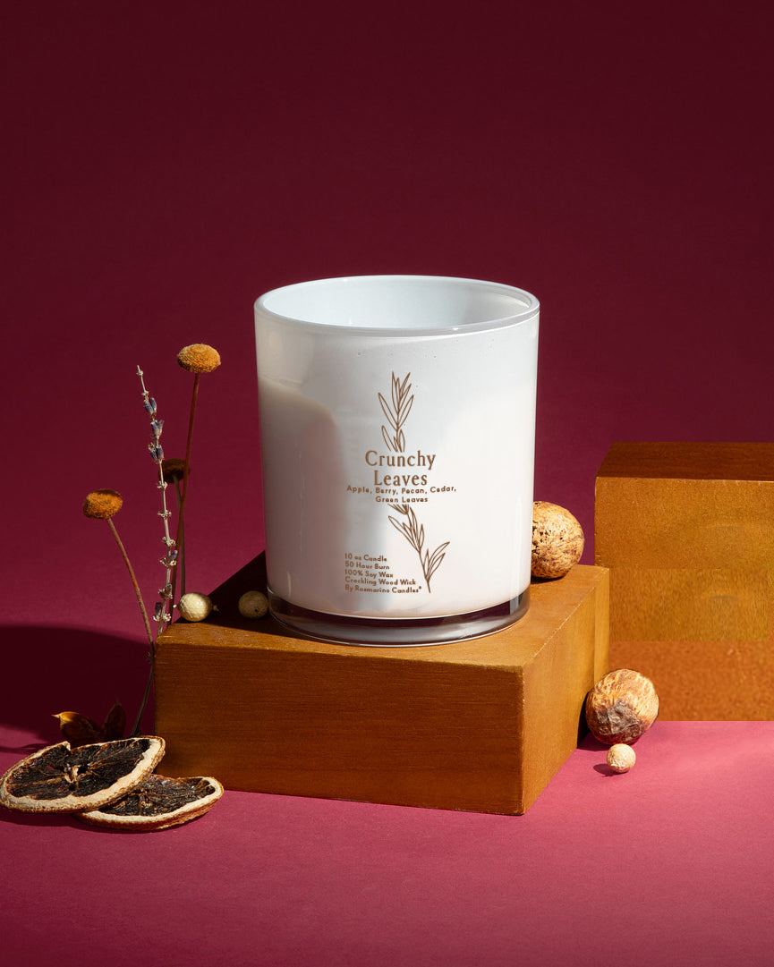 Crunchy Leaves Refillable Wood Wick Candle