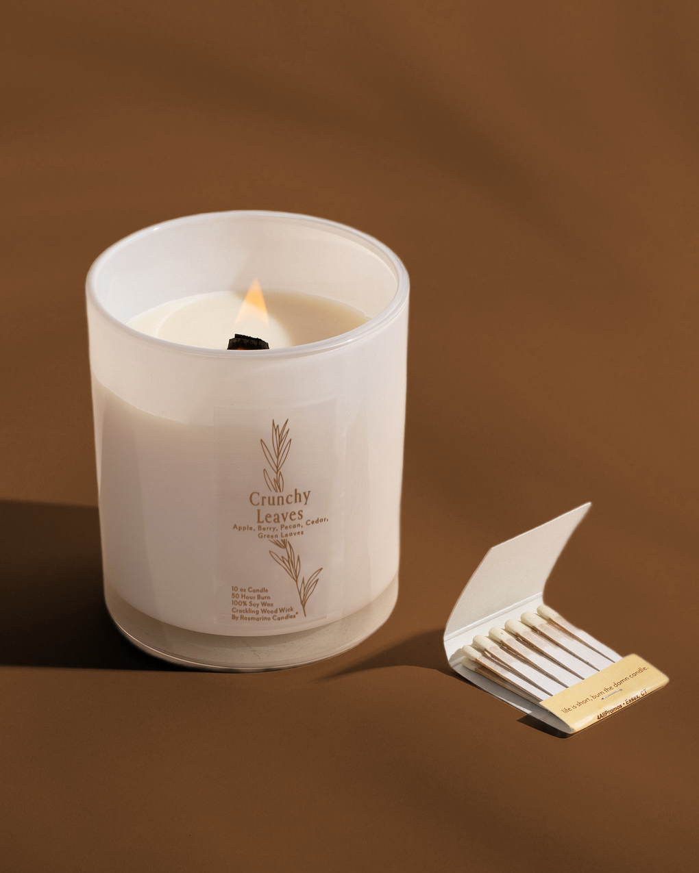 Crunchy Leaves Refillable Wood Wick Candle