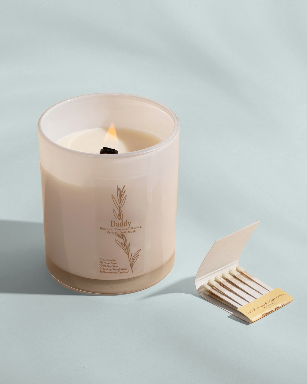 Daddy Refillable Wood Wick Candle