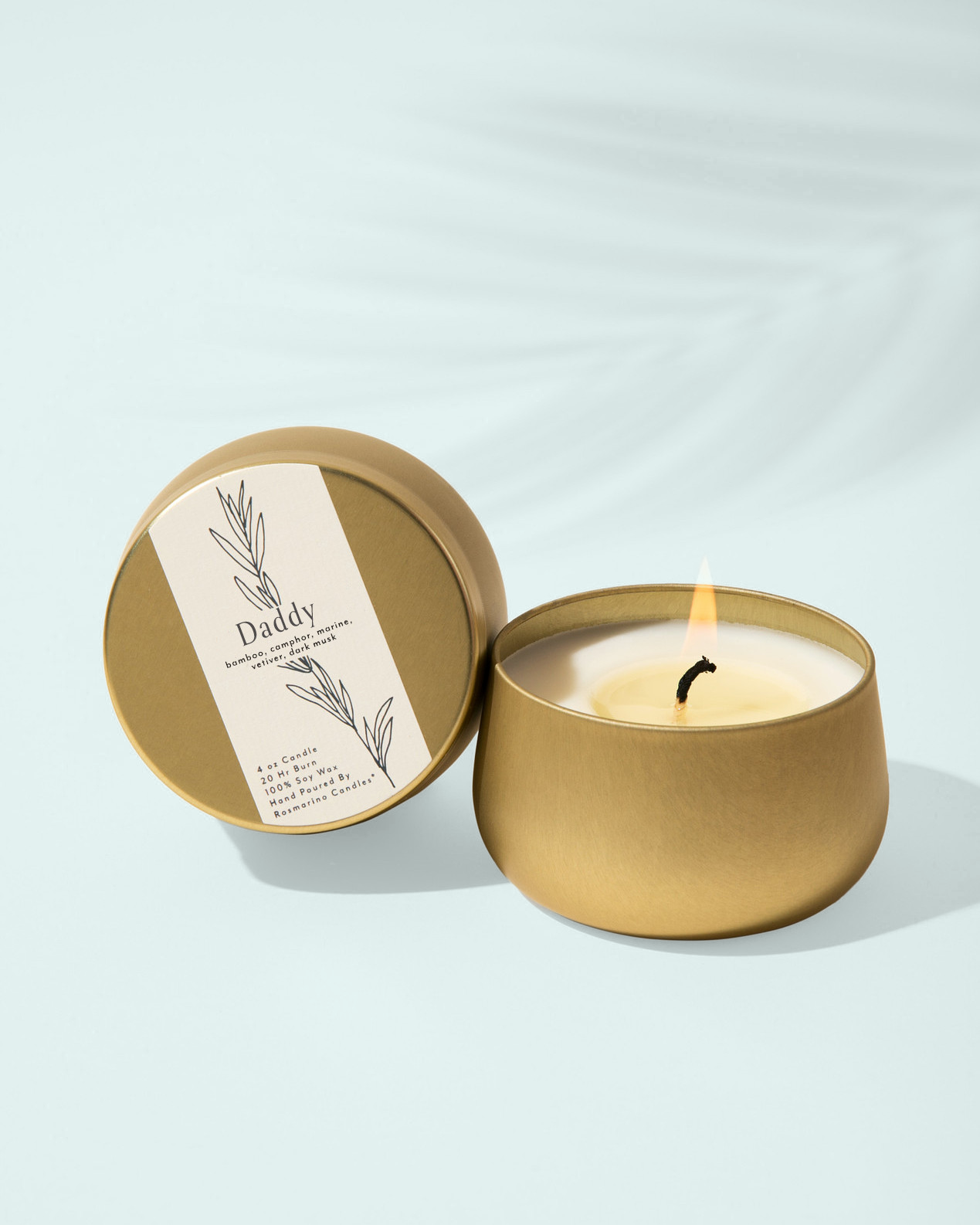 Daddy Gold Tin Refillable Candle