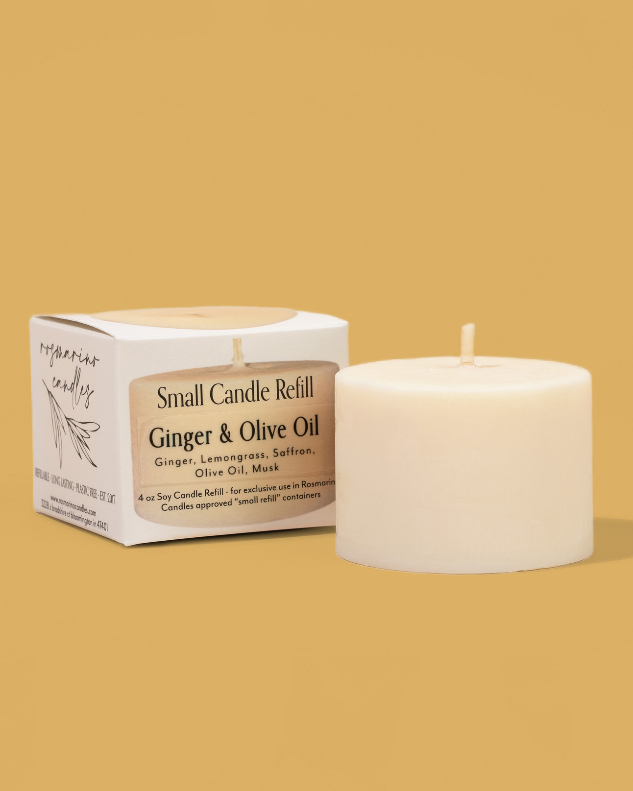 Ginger & Olive Oil Refill - Gold Tin