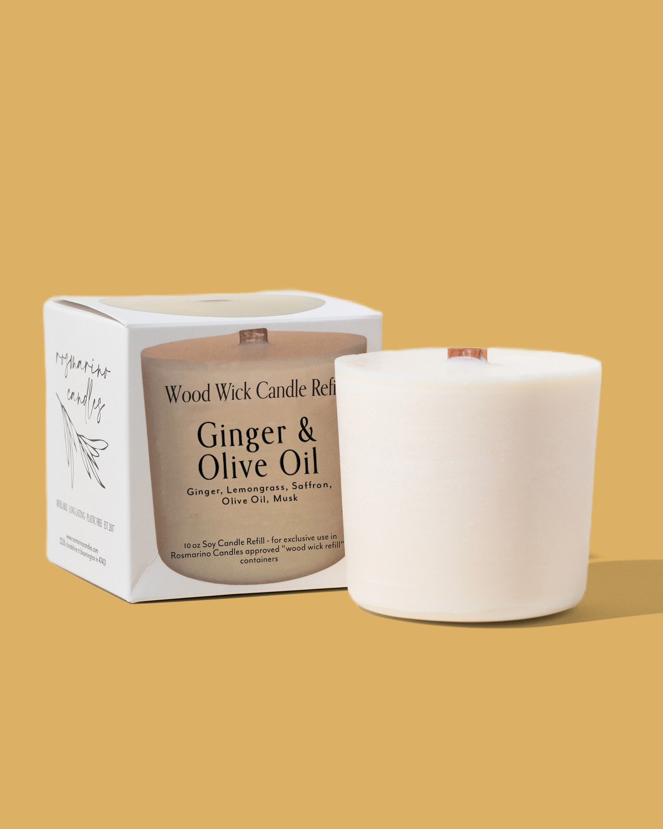 Ginger & Olive Oil Refill - Wood Wick