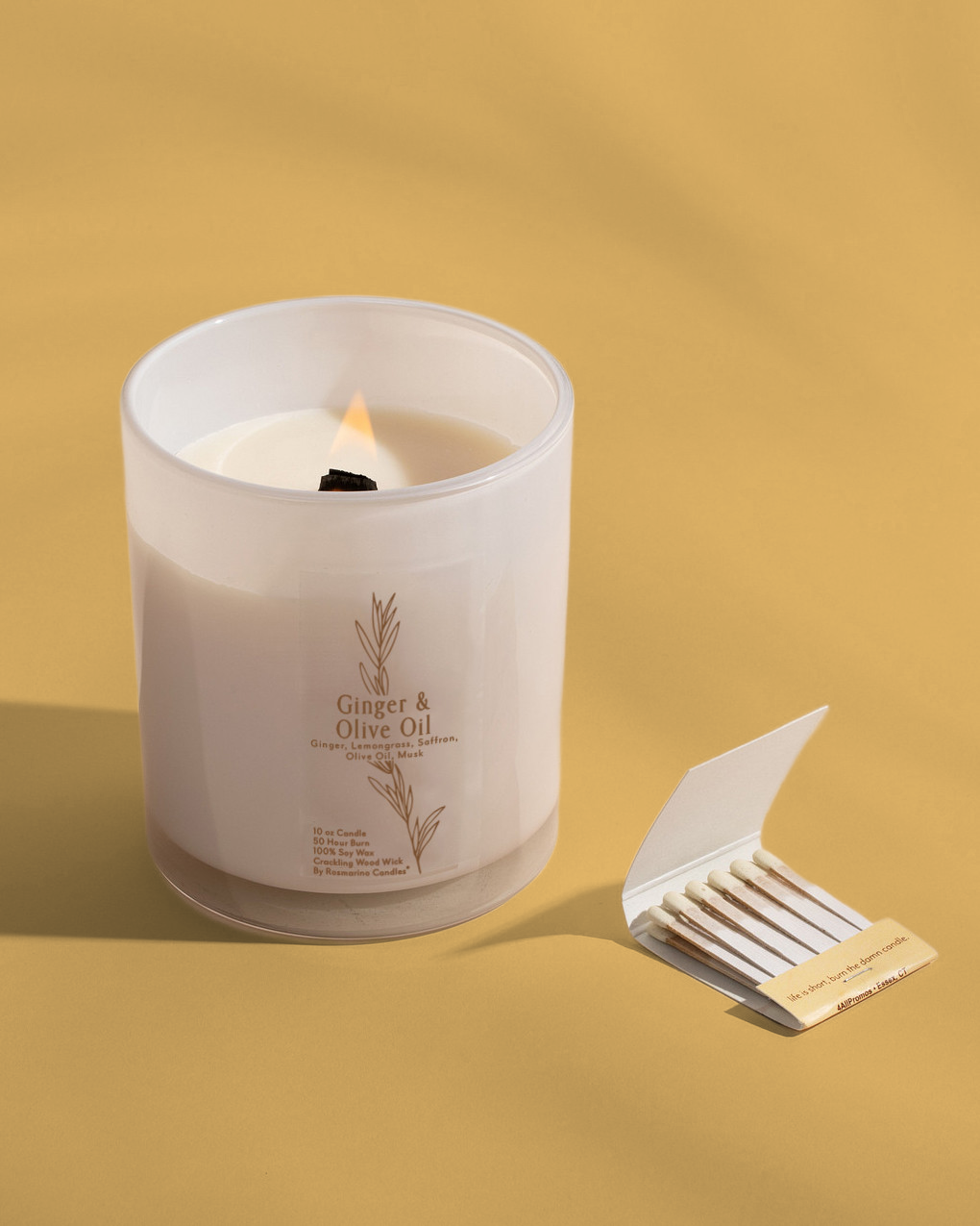 Ginger & Olive Oil Refillable Wood Wick Candle