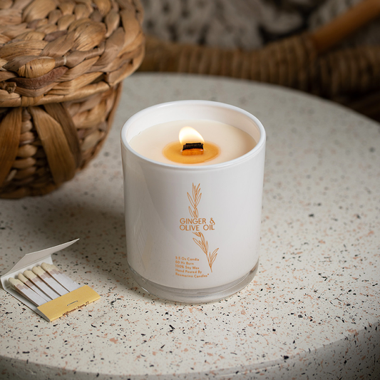 Ginger & Olive Oil Refillable Wood Wick Candle