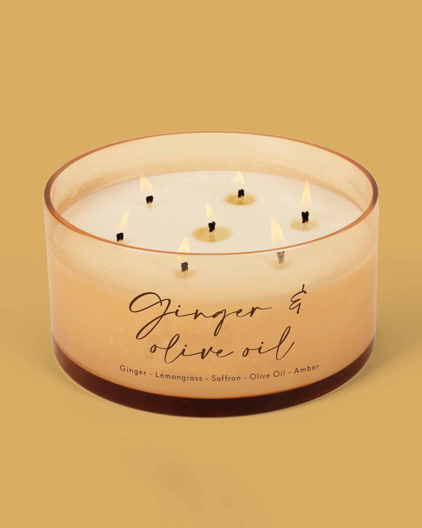 Ginger & Olive Oil Comically Large 7 Wick Candle