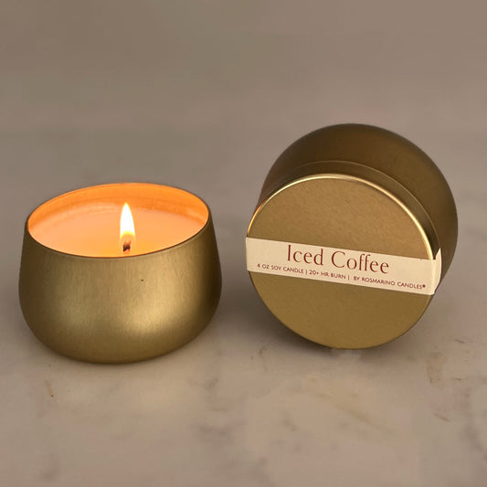 Iced Coffee Gold Tin Refillable Candle