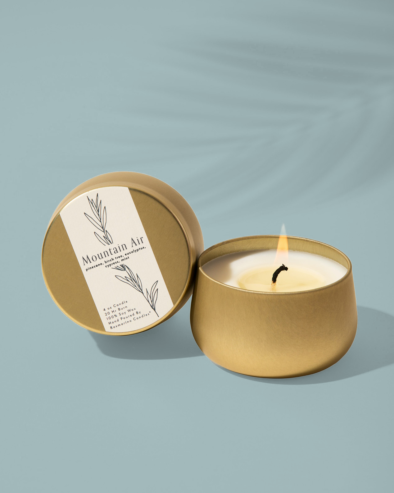 Mountain Air Gold Tin Refillable Candle