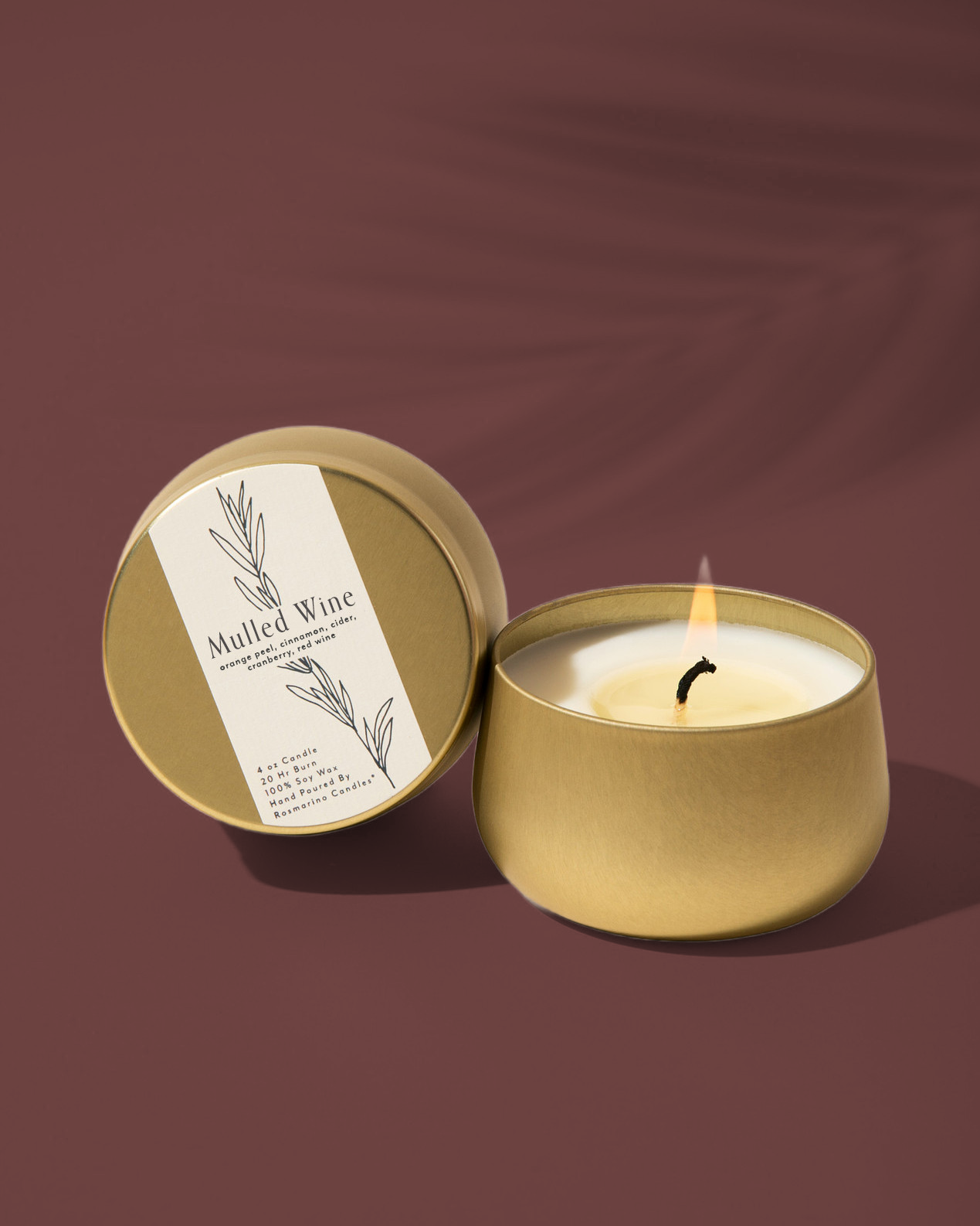 Mulled Wine Gold Tin Refillable Candle