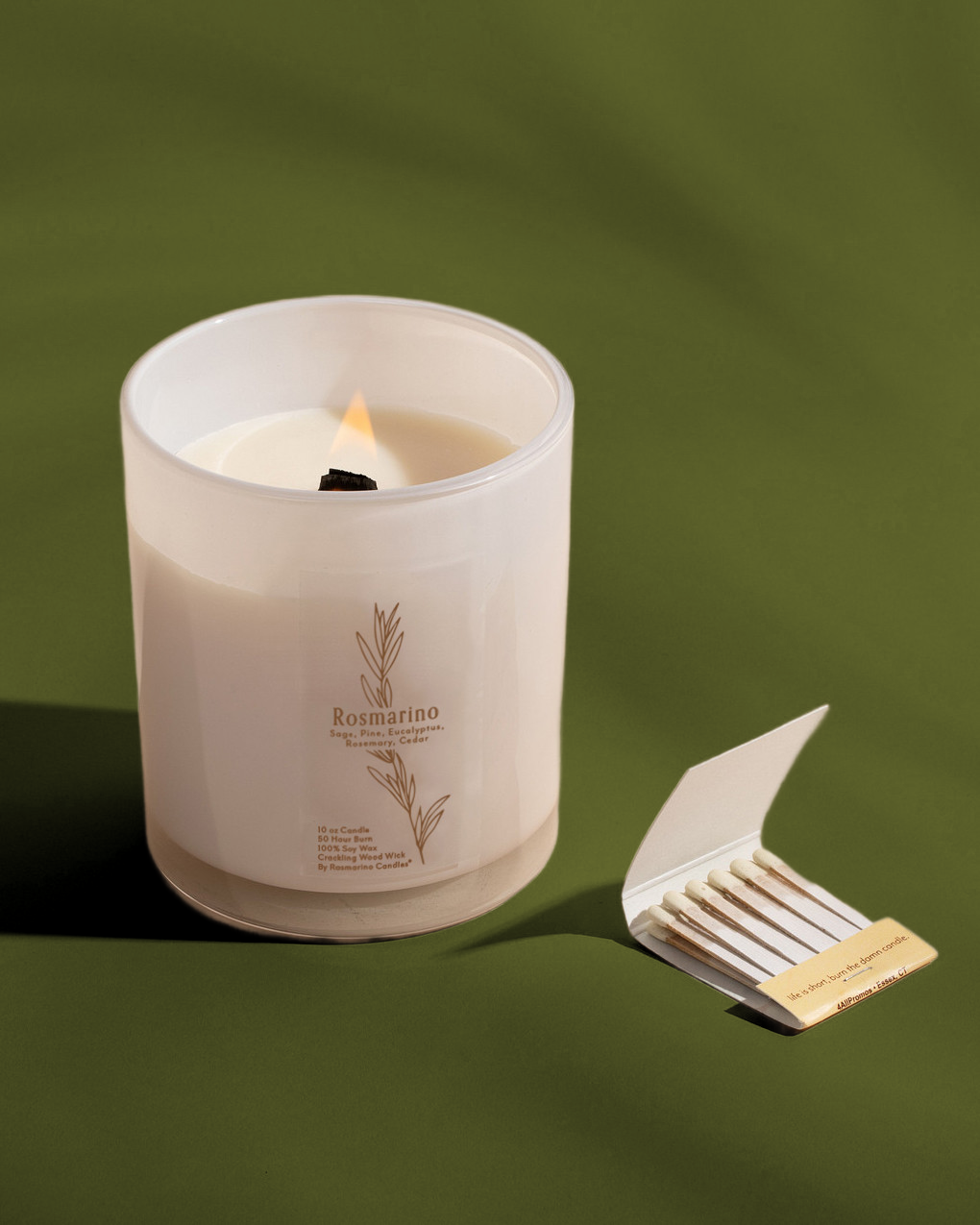 Rosmarino Refillable Wood Wick Candle