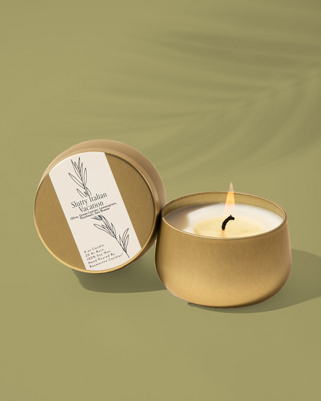 Slutty Italian Vacation Gold Tin Refillable Candle