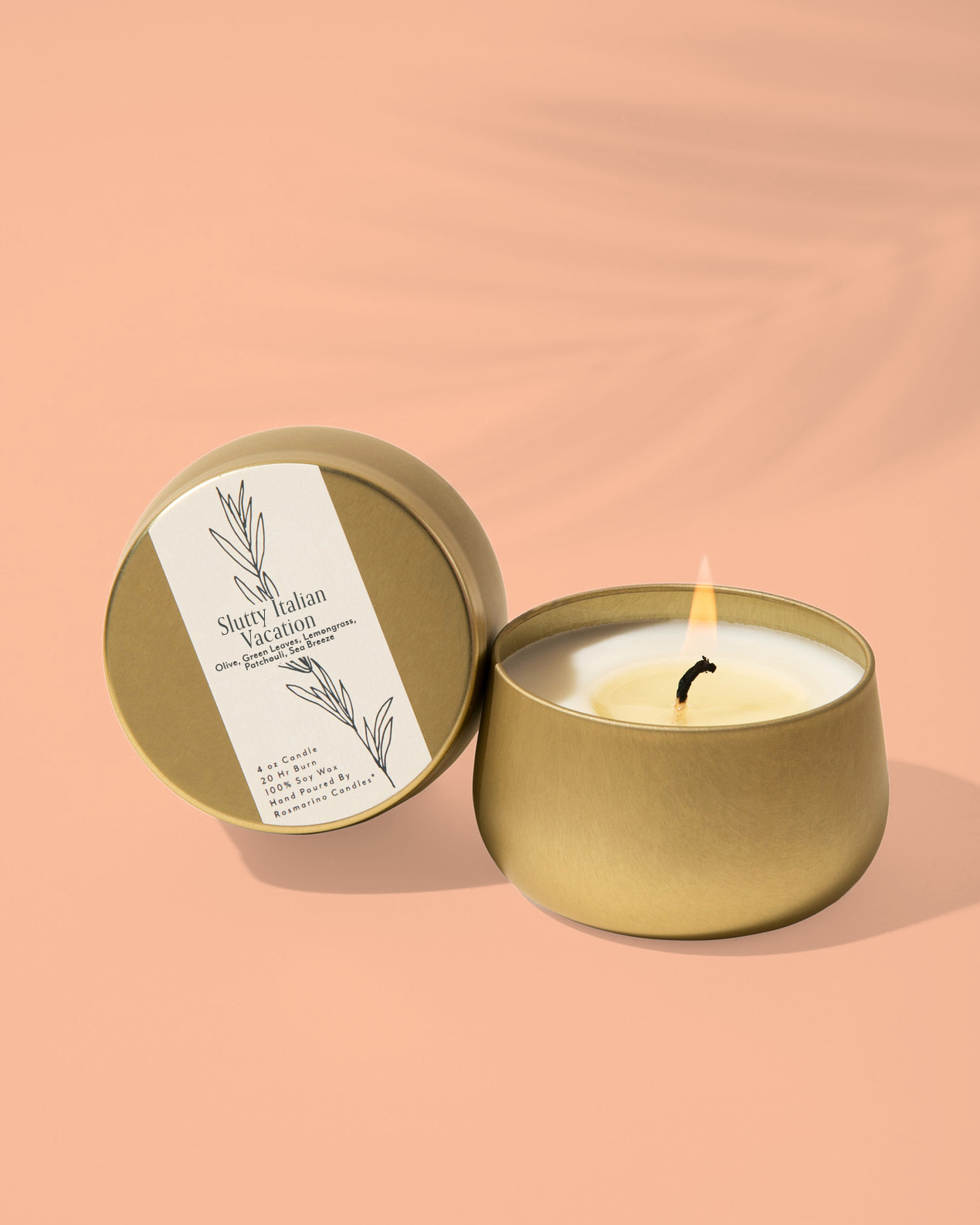 Slutty Italian Vacation Gold Tin Refillable Candle