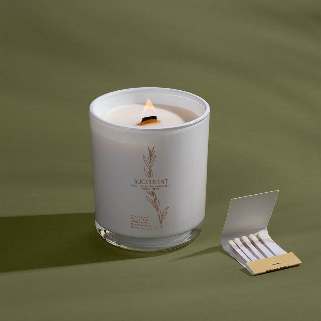 Succulent Refillable Wood Wick Candle