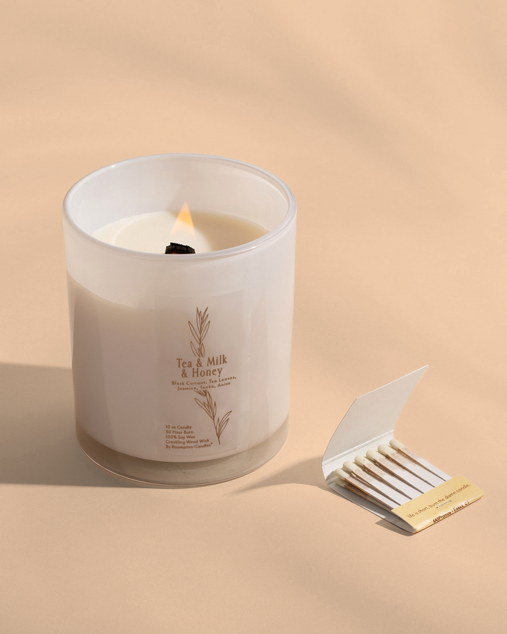 Tea & Milk & Honey Refillable Wood Wick Candle