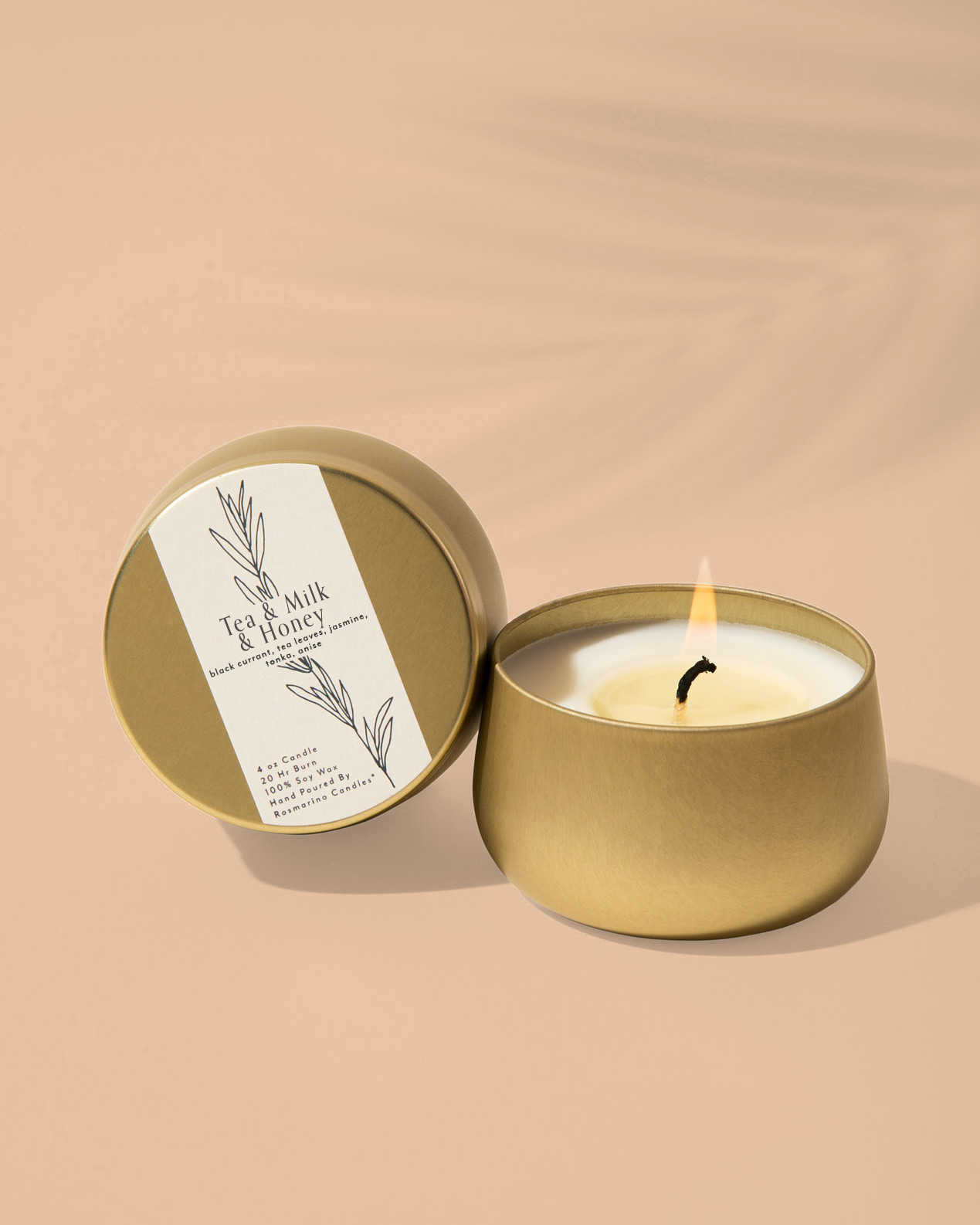 Tea & Milk & Honey Gold Tin Refillable Candle