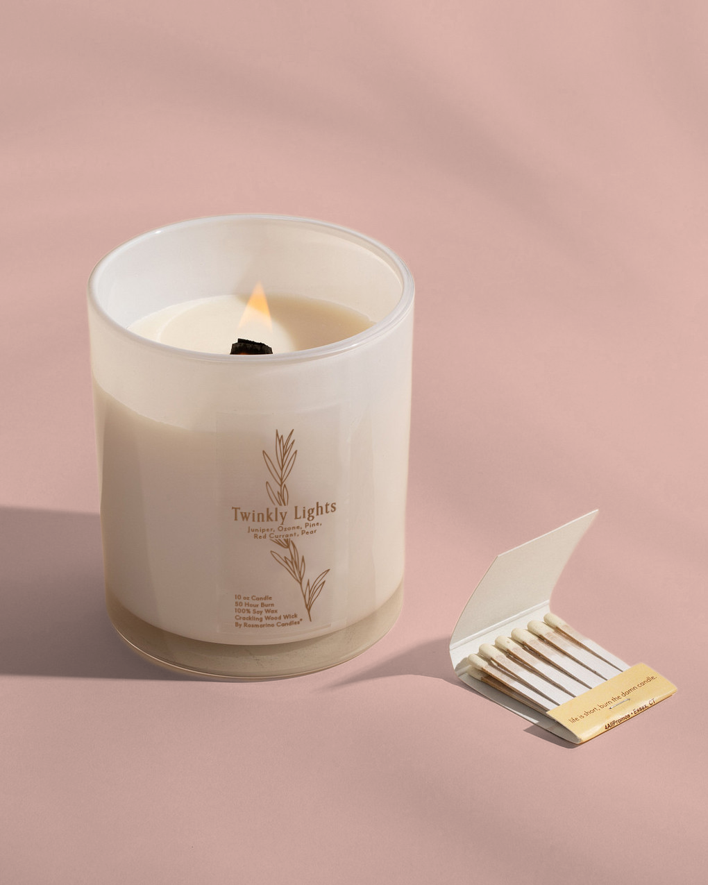 Twinkly Lights Refillable Wood Wick Candle