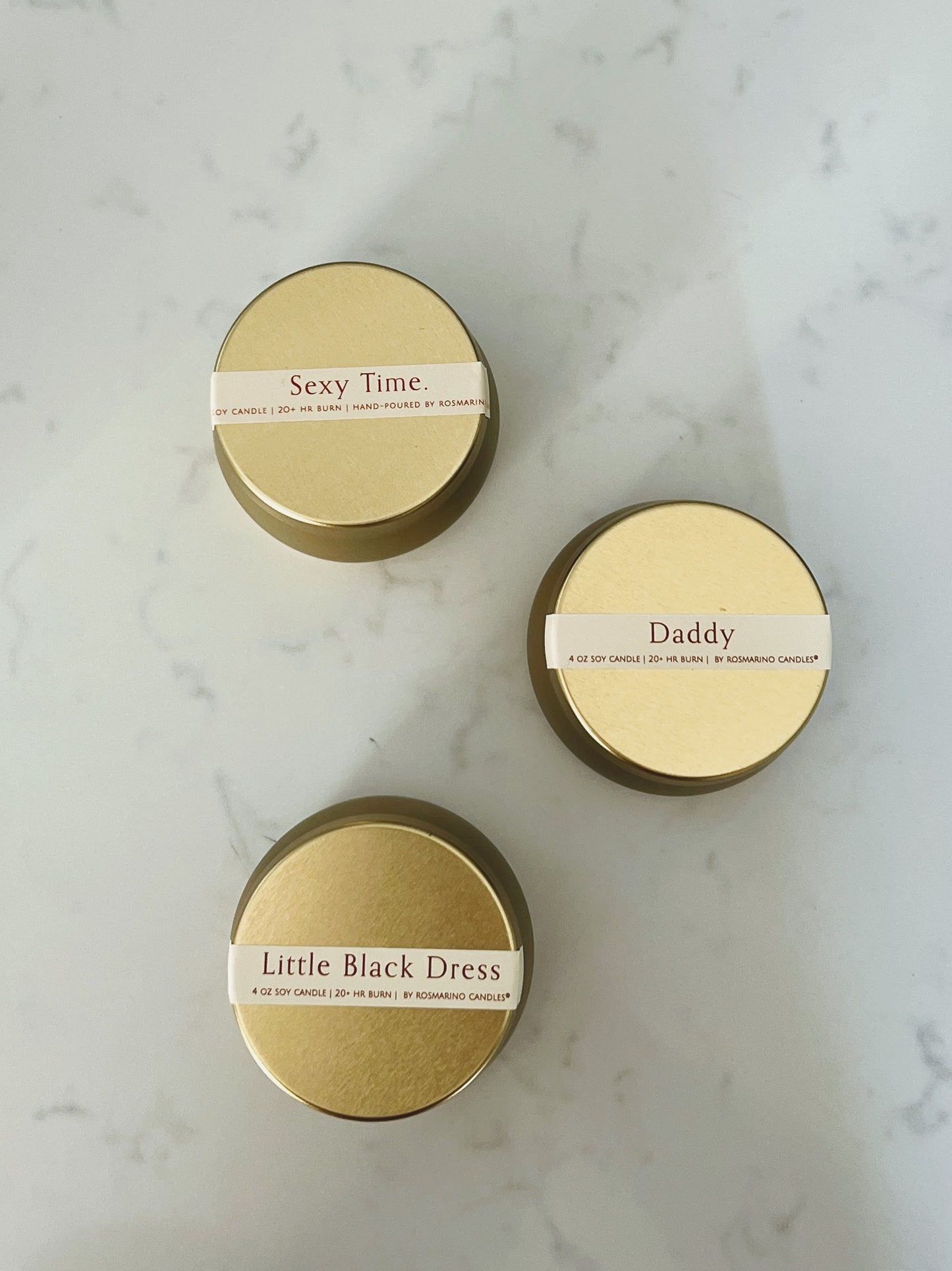 Our Horniest Gold Tin Candles